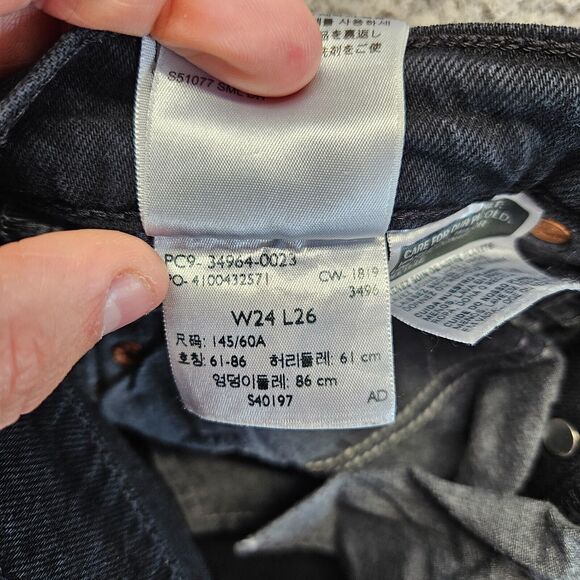 Levis Jeans Womens Size 24 Black Denim Wedgie Straight Button Fly‎ Mid Rise - Picture 11 of 13